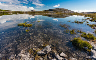 Fototapeta na wymiar scenic landscape of the Burren national park in County Clare, Ireland