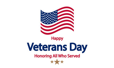 Happy Veterans Day USA, vector art illustration.