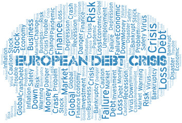 Obraz premium European Debt Crisis word cloud create with text only.