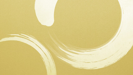 Japanese style background drawn with gold leaf and brush