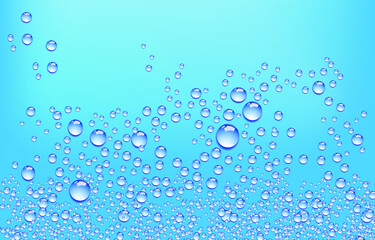 water drops on blue