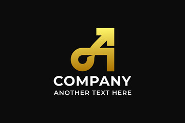 Obraz premium Letter A Initials mark with Arrow Logo Design