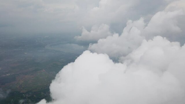 Aerial view of shoreline from the plane of Nakhon Si Thammarat, Thailand
