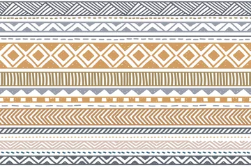 Wall murals Ethnic style Ethnic vector seamless pattern. Tribal geometric background, boho motif, maya, aztec ornament illustration. rug textile print texture