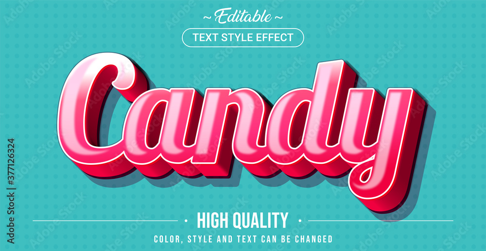 Poster editable text style effect - candy theme style.