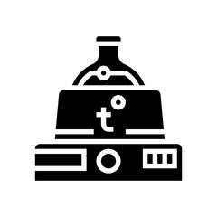 Fototapeta premium chemical lab heating equipment glyph icon vector. chemical lab heating equipment sign. isolated contour symbol black illustration
