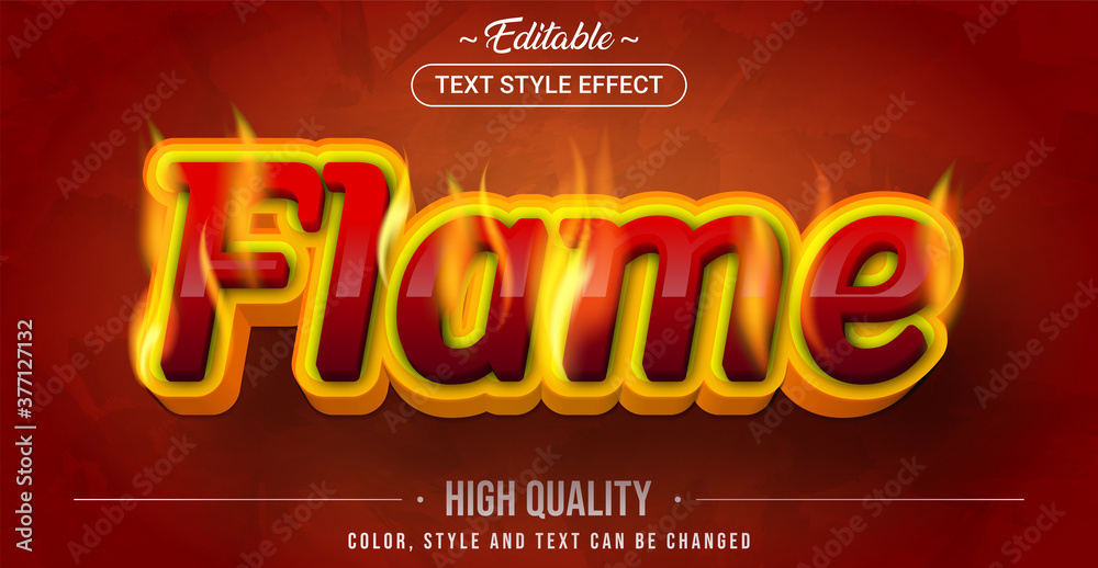 Poster editable text style effect - flame theme style.