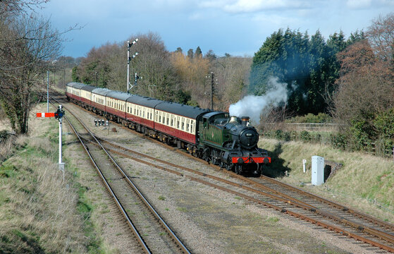 Preserved GWR Tank Engine with Passenger Train