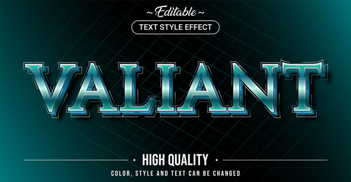 Editable text style effect - Valiant theme style.