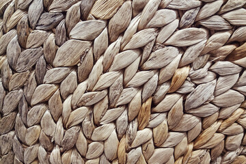 wicker background braided of banana leaves