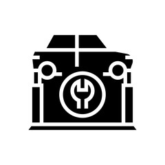 suspencsion diagnostics glyph icon vector. suspencsion diagnostics sign. isolated contour symbol black illustration