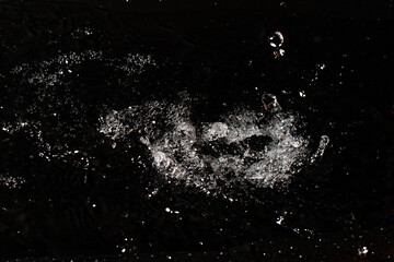 water splash on black isolated background