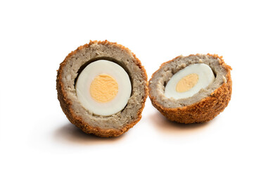 Scotch eggs isolated on white background