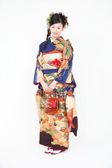 振袖姿の女性ポートレート