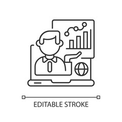 Online presentation linear icon