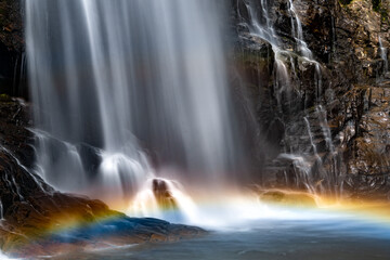 Skjervsfossen waterfall, on the road between Granvin and Voss, Hordaland, Norway. Impressive...