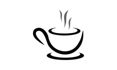 hot coffee vector logo