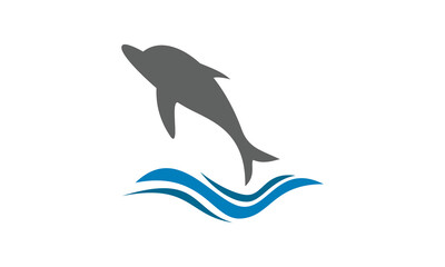 jumping dolphin vector logo