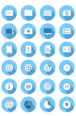 Collection of blue web icons
