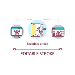 Fototapeta premium Detecting backdoor attacks concept icon