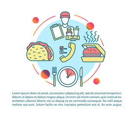 Delivery food service concept icon with text