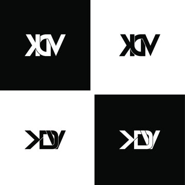 kdv letter initial monogram logo design set