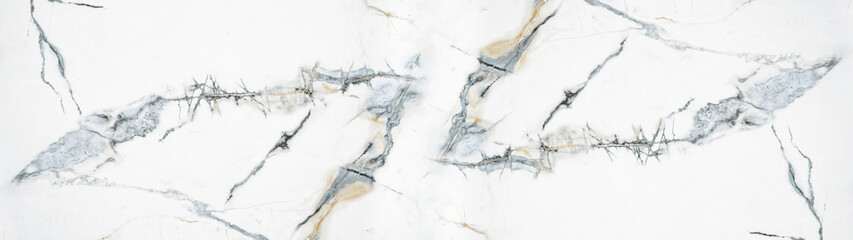 Marbled background banner panorama - High resolution white grey gray blue beige Carrara marble...