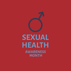 Vector illustration on the theme Sexual Health Awareness Month, September. Decorated with a gender symbol.