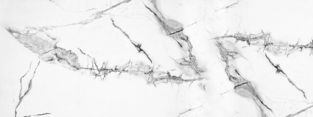 Marbled background banner panorama - High resolution white grey gray Carrara marble stone texture