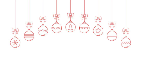 Xmas balls on white background. Christmas decoration. Vector illustration