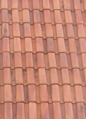 Old roof with dirt tiles. Texture backdrop