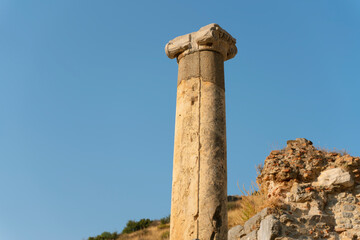 Fototapeta na wymiar Ancient ruins in Ephesus Turkey - archeology background