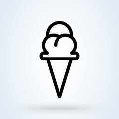 Ice cream cone icon isolated. Trendy vector chocolate cram symbol for website design, mobile app button. Logo ice cream illustration. Simple modern icon illustration.