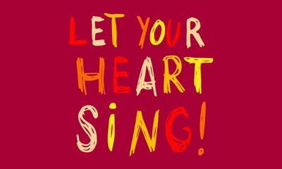 Hand drawn quotation about love. Handwritten text isolated on red background. Lettering composition for valentine's day greeting card or poster