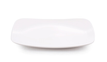 White plate square on white bbackground