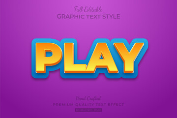 Play Editable 3D Text Style Effect Premium