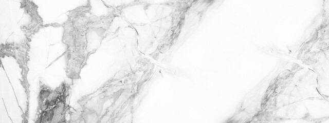 Marbled background banner panorama - High resolution white grey gray Carrara marble stone texture