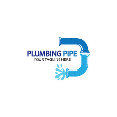 Pipe Plumbing logo vector Design Template,Plumbing logo vector design template. water pipe logo design.Leaking water logotype,Design Concept, Creative Symbol, Icon