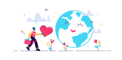 Earth loving vector illustration. 