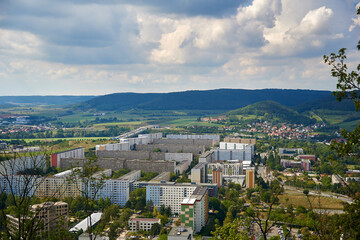 panorama of the city of Jena in Sunny weather