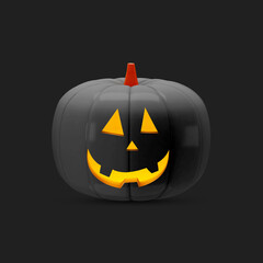 Halloween Pumpkin mockup on black background