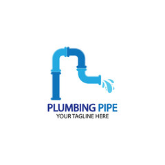 Pipe Plumbing logo vector Design Template,Plumbing logo vector design template. water pipe logo design.Leaking water logotype,Design Concept, Creative Symbol, Icon