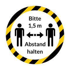 Bitte 1,5 m Abstand halten (