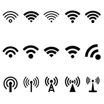 Wireless icon vector set. wifi illustration sign collection. network symbol.