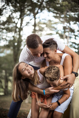 Family with two kids