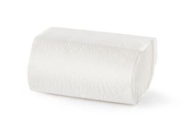 Pack of paper towels isolated on white background