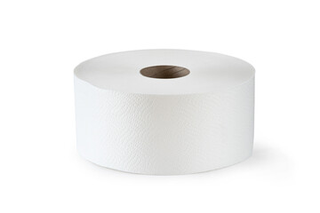 Roll of toilet paper isolated on white background