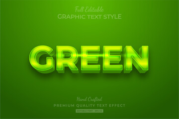 Green Shine Editable 3D Text Style Effect Premium