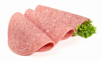 Sliced Bierwurst on white Background - Isolated