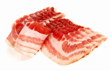 Smoked Bacon on white Background - Isolated